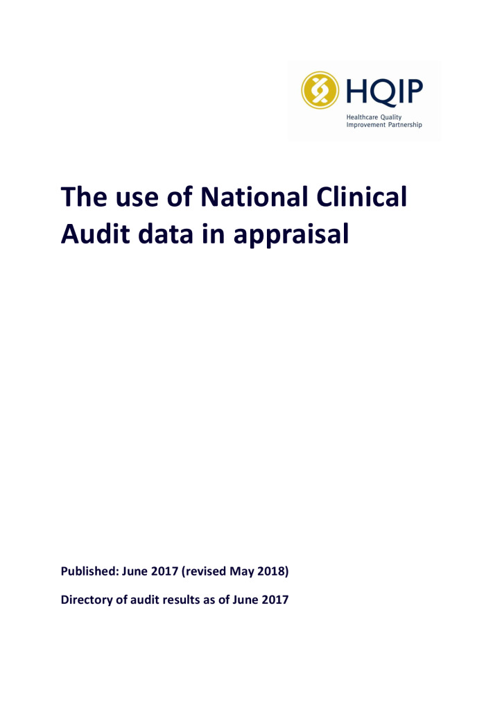 The use of National Clinical Audit data in appraisal