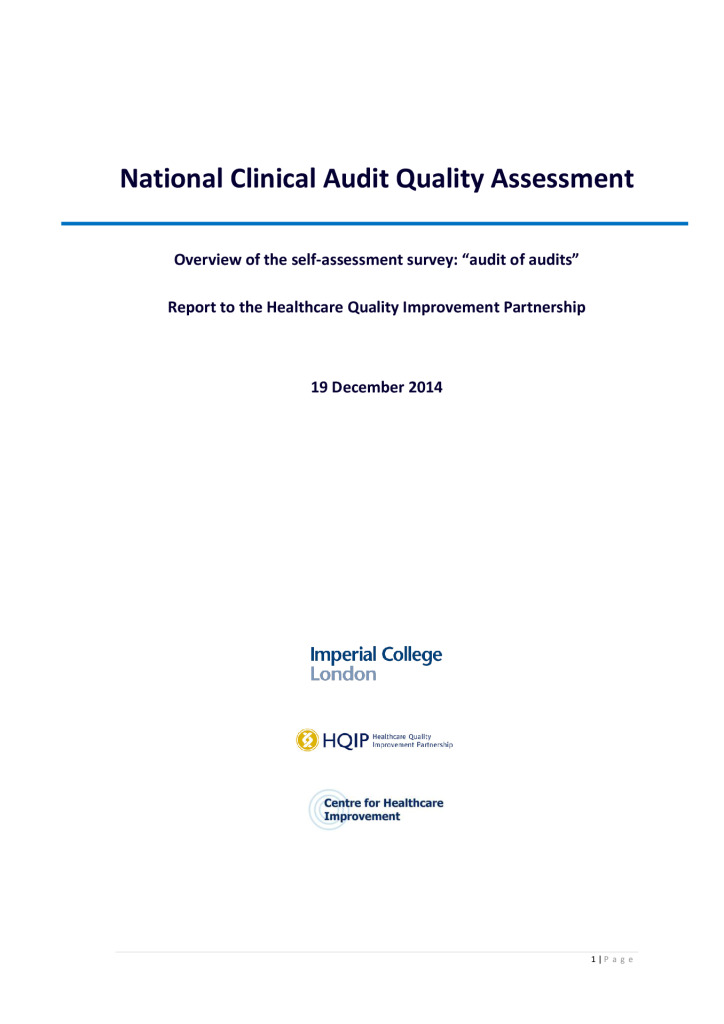 Audit of clinical audits national report