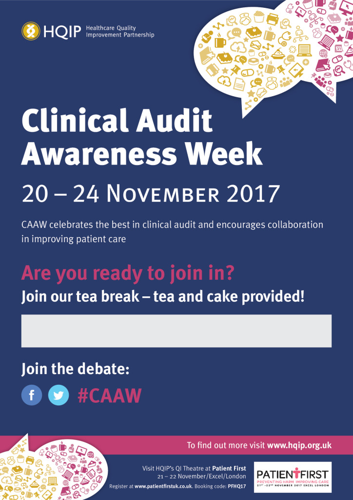 Clinical Audit Awareness Week 2017 takes place between the 20 – 24 November