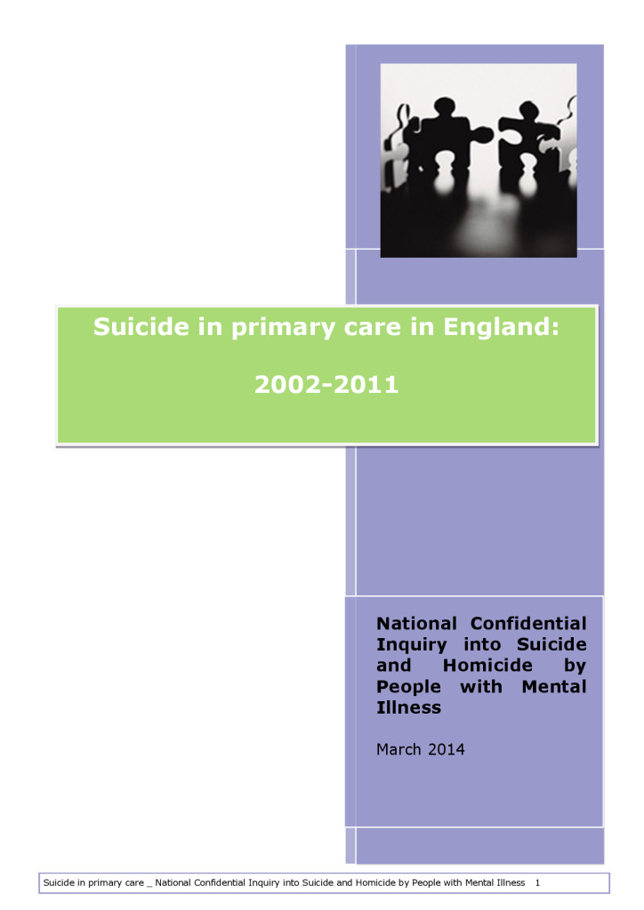 Suicide in primary care in England report