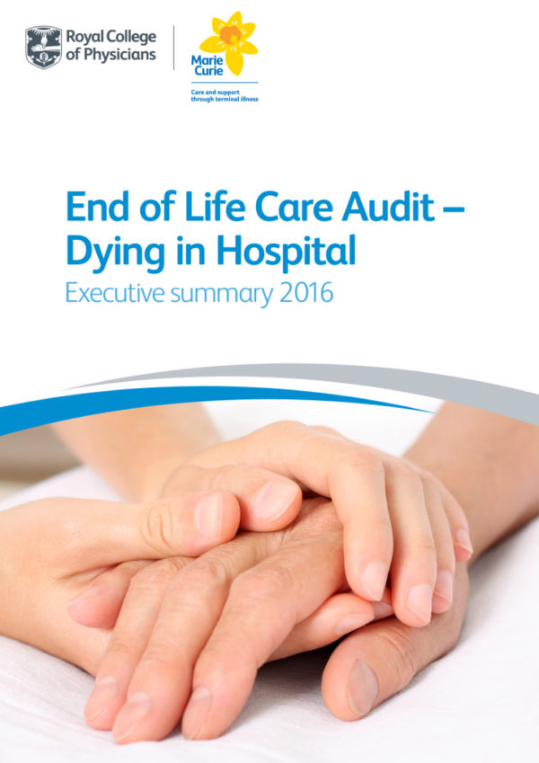 thumbnail of End of life care audit – dying in hospital executive summary 2016