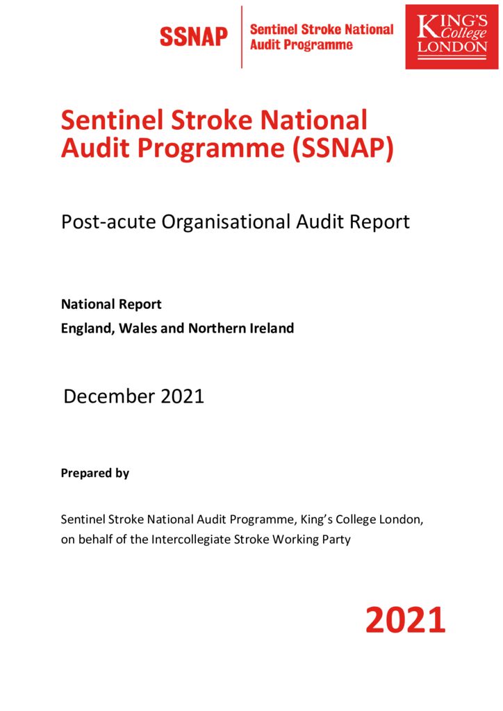 Sentinel Stroke National Audit Programme: Post-acute Organisational Audit Report