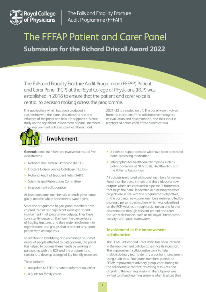 The Falls and Fragility Fracture Audit Programme – RDMA 2022 case study